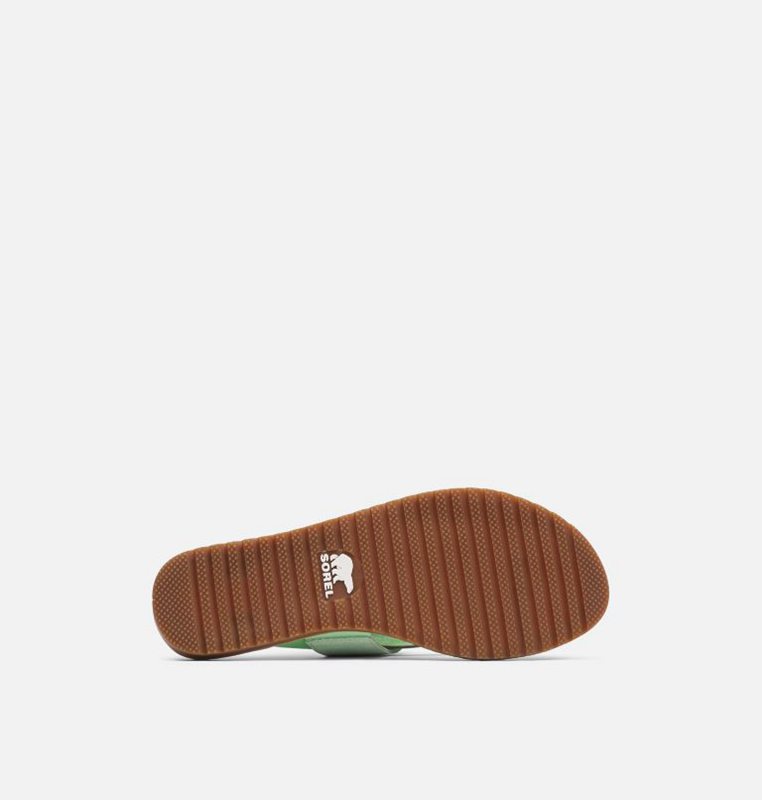 Sorel Dam Sandaler Mintgröna - Ella™ Flip Flat - DVM-439816